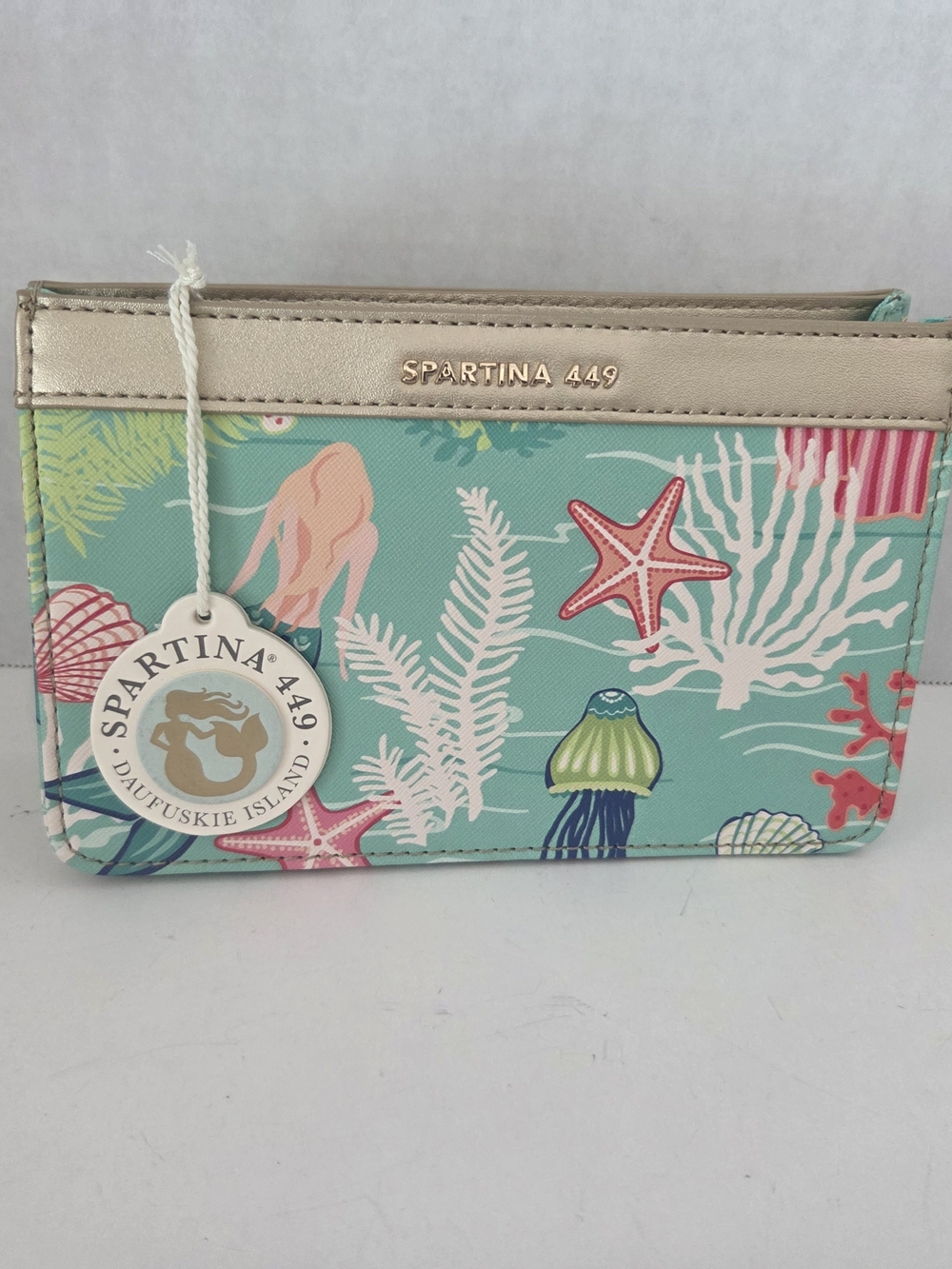 NWT Spartina Golden Mermaid Wristlet.